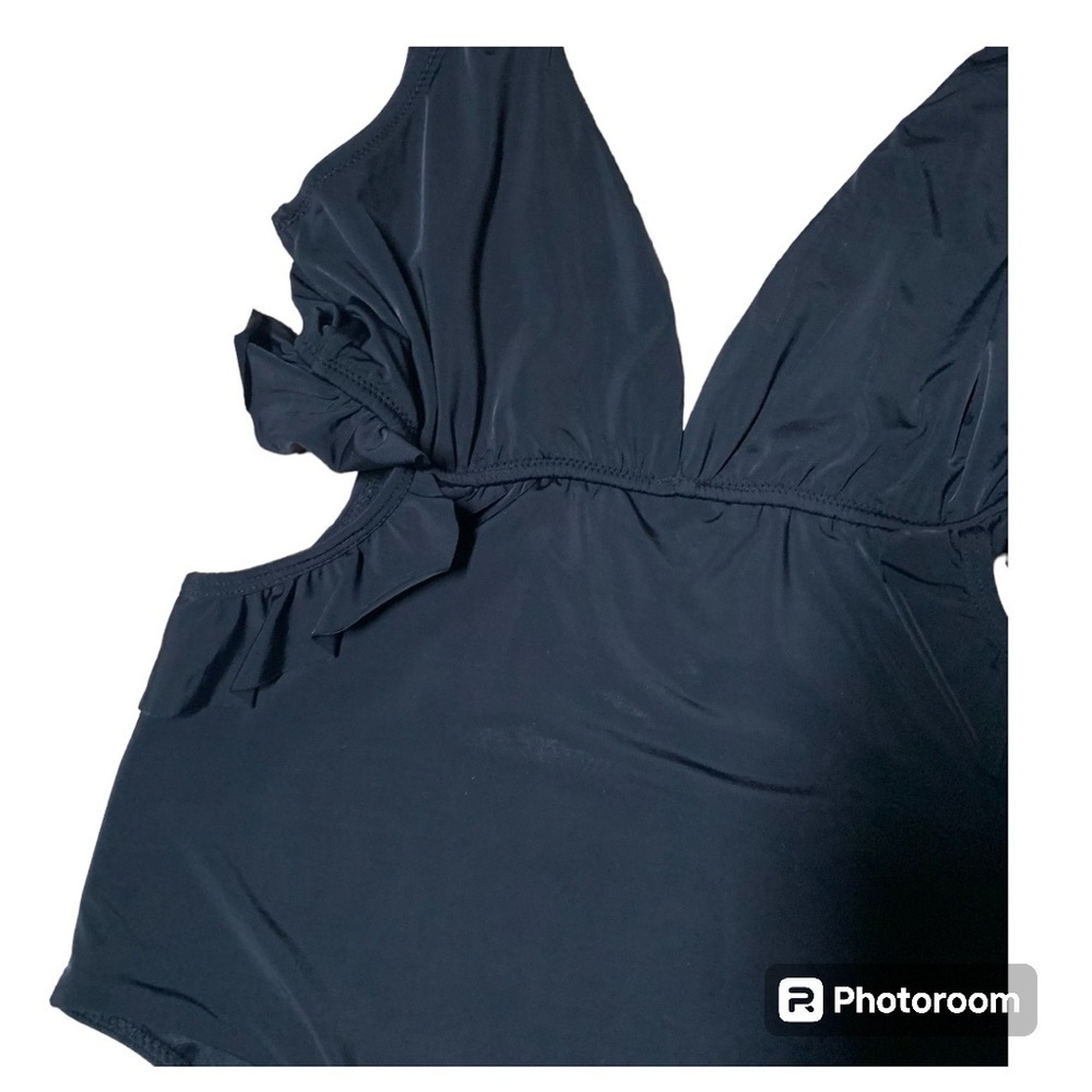 KIBYS Black Ruffled Cutout One Peice - Picture 4 of 9
